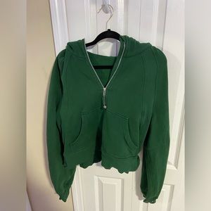 lululemon scuba half zip everglade green m/l
